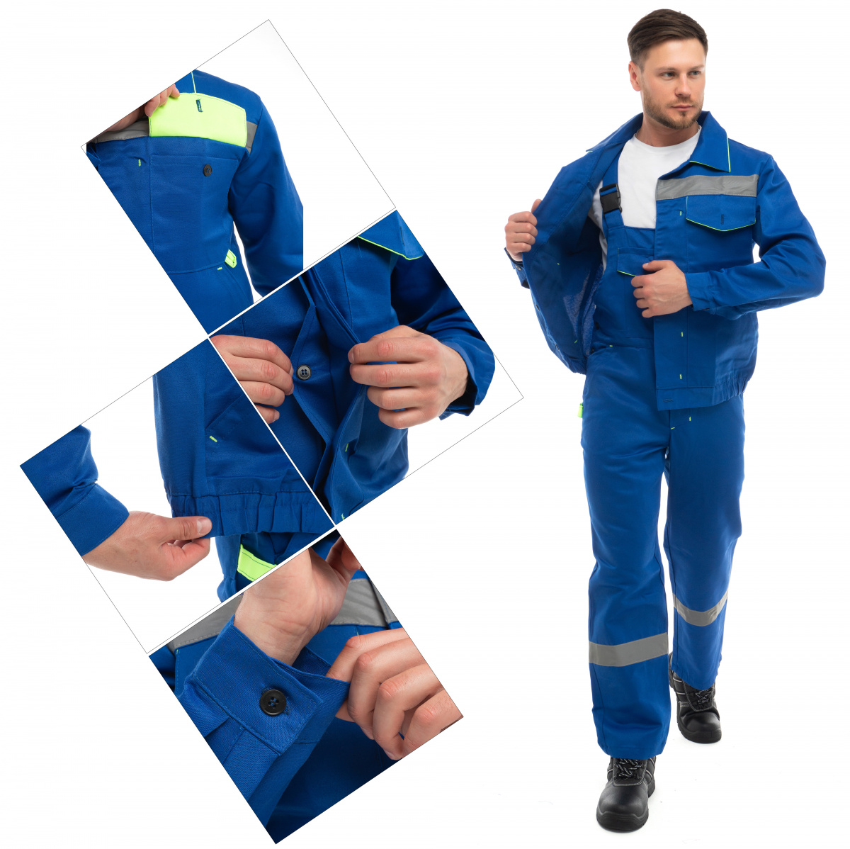 Костюм "Докер-2" п/к, васильковый с СОП (тк.Смесовая,210)